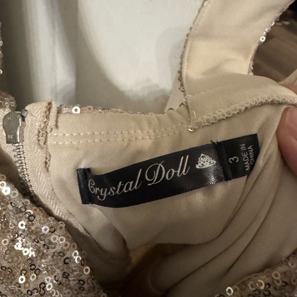 Crystal Doll Gold Sequin NYE/prom/ wedding Dress - Picture 8 of 10